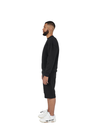 Black oversized tracksuit shorts high quality 