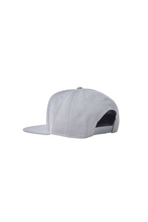 The Flat Peak Snap Back features visible stitching and adjustable back is available at wholesale prices