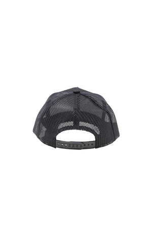 Caps at wholesale prices with mesh & leather peaks and visible stitching.