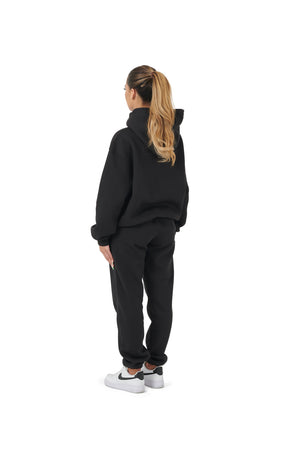 Wholesale Plain Black Over Sized Hoodie and Black Over Sized Jogging Bottoms