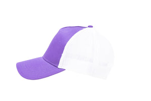 Wholesale Purple and White Netted Mesh Snap Back Cap