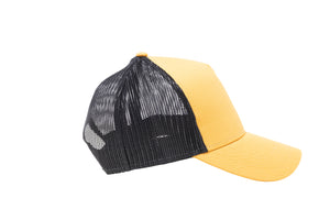 Wholesale Yellow and Black Netted Mesh Snap Back Cap