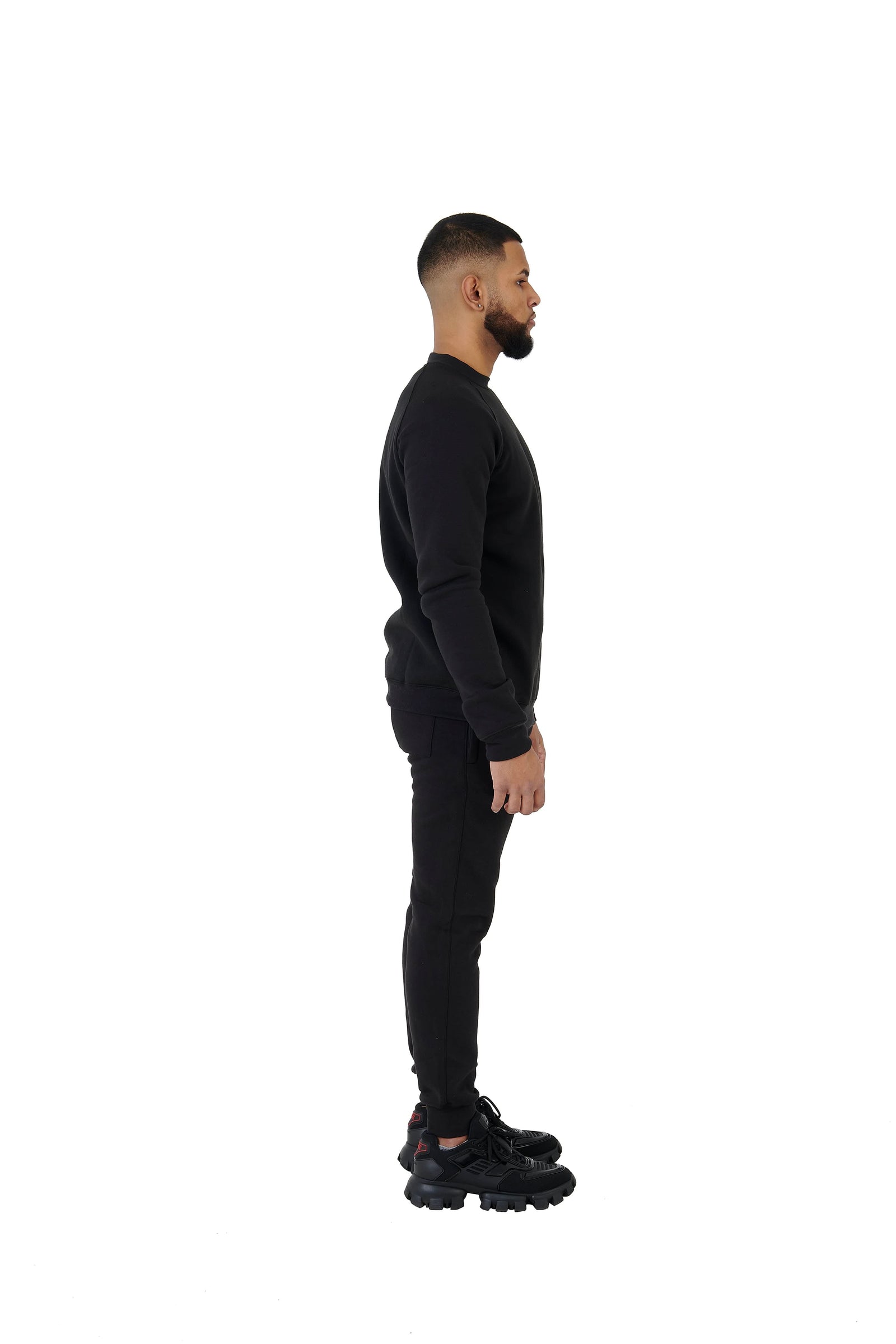 Wholesale Black Slim Fit Sweater and Black Joggers Unisex