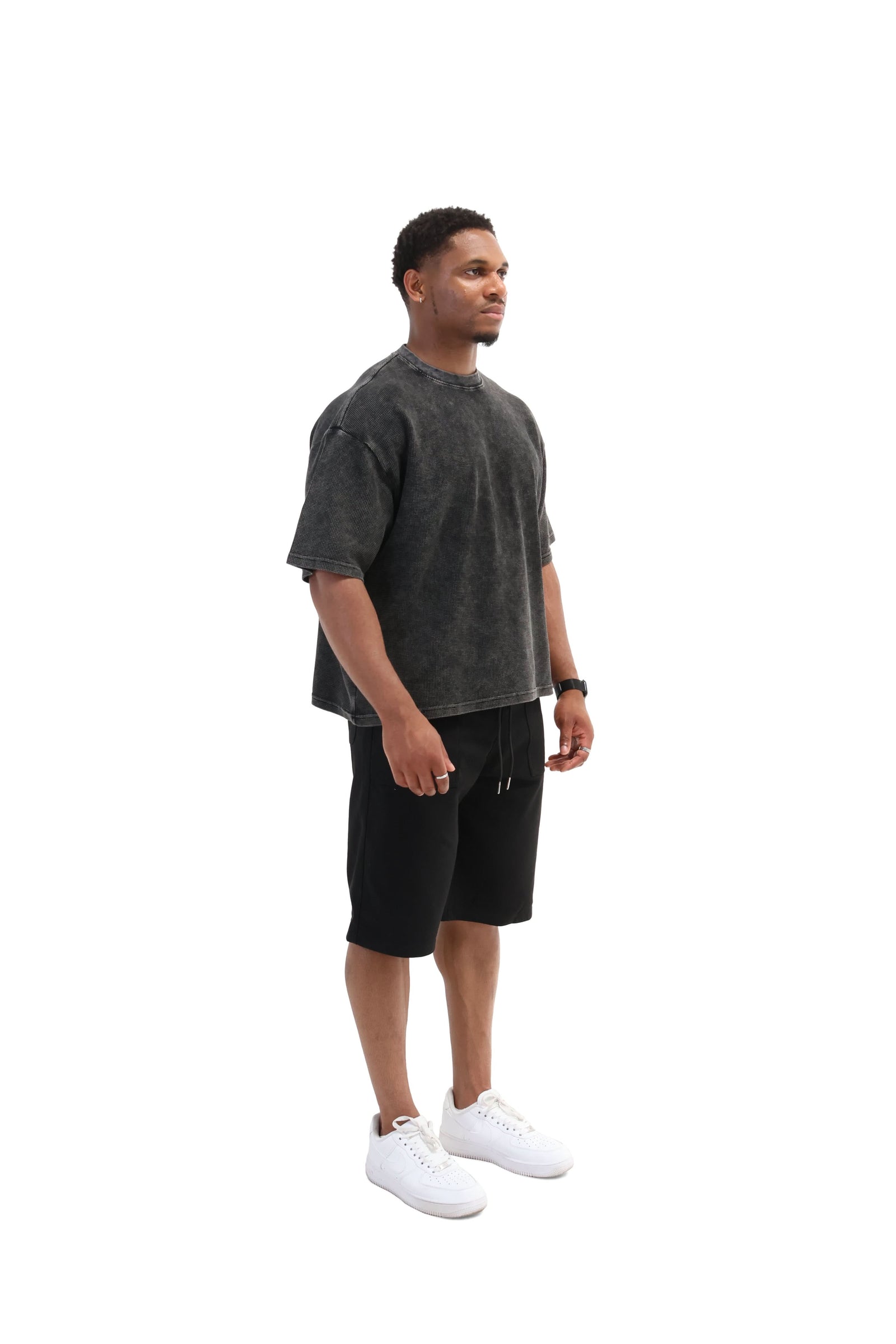 Acid Wash Waffle Boxy Fit Oversized T-Shirt 260gsm 1