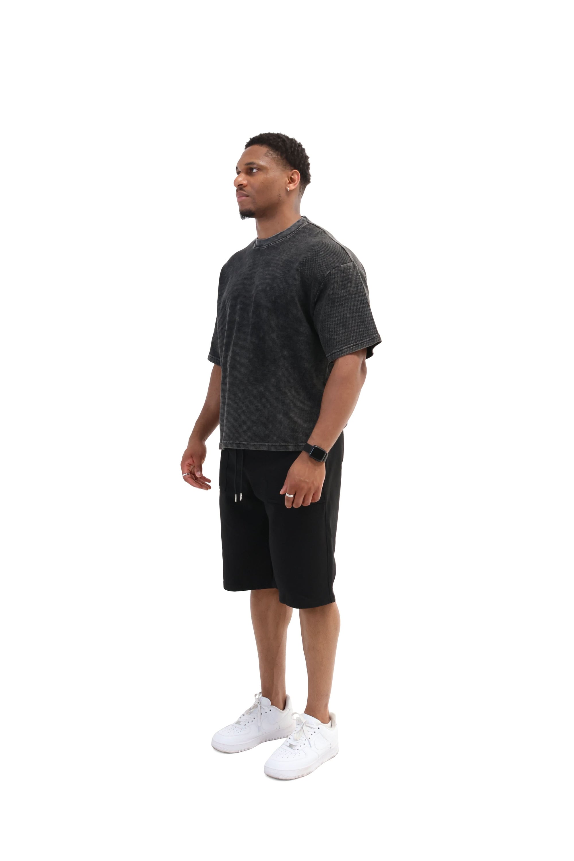 Acid Wash Waffle Boxy Fit Oversized T-Shirt 260gsm 3