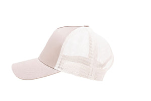 Wholesale Beige and Cream Netted Mesh Snap Back Cap