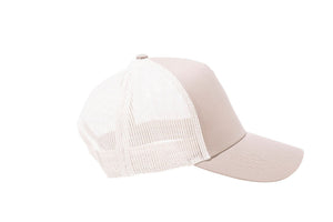 Wholesale Beige and Cream Netted Mesh Snap Back Cap