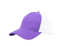 Wholesale Purple and White Netted Mesh Snap Back Cap