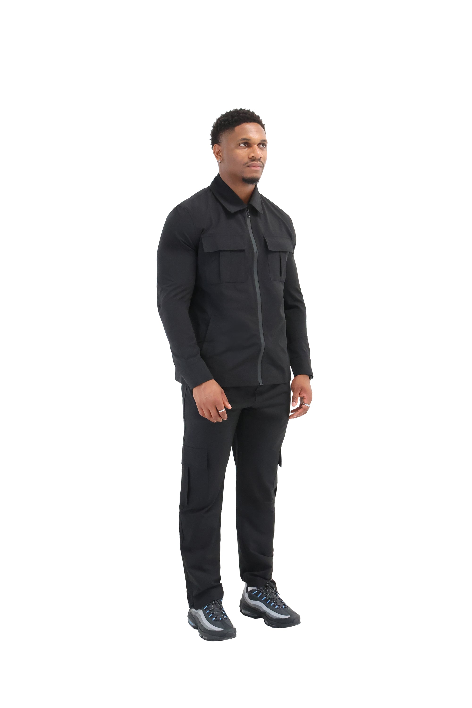 Cargo Utility Windbreaker Jacket black 1