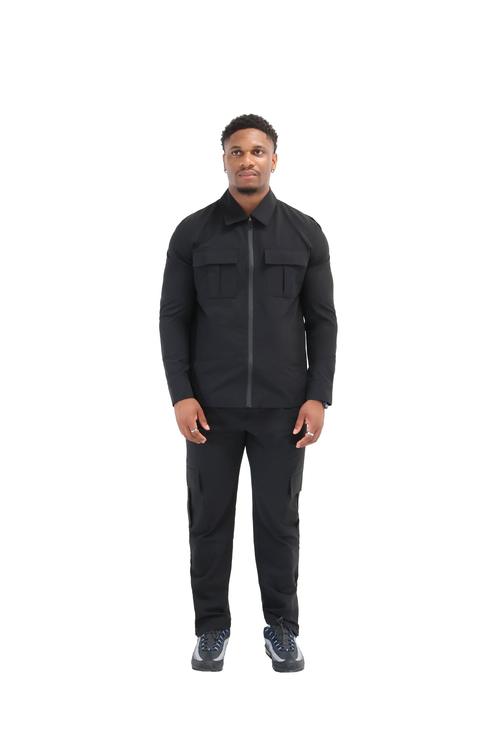 Cargo Utility Windbreaker Jacket black 1