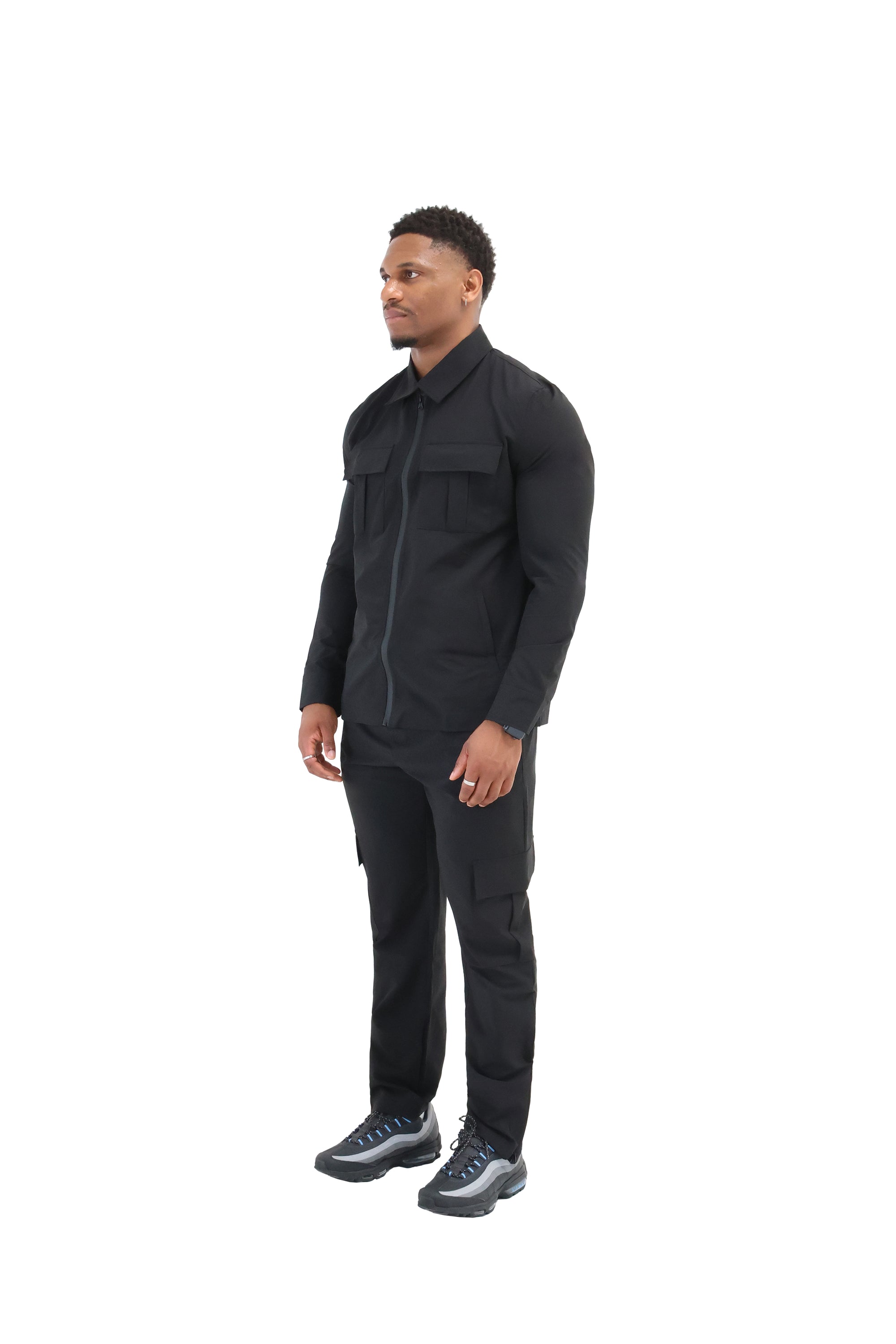 Cargo Utility Windbreaker Jacket black 3