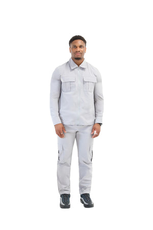 Cargo Utility Windbreaker Jacket grey 2