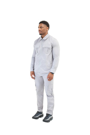 Cargo Utility Windbreaker Jacket grey 3