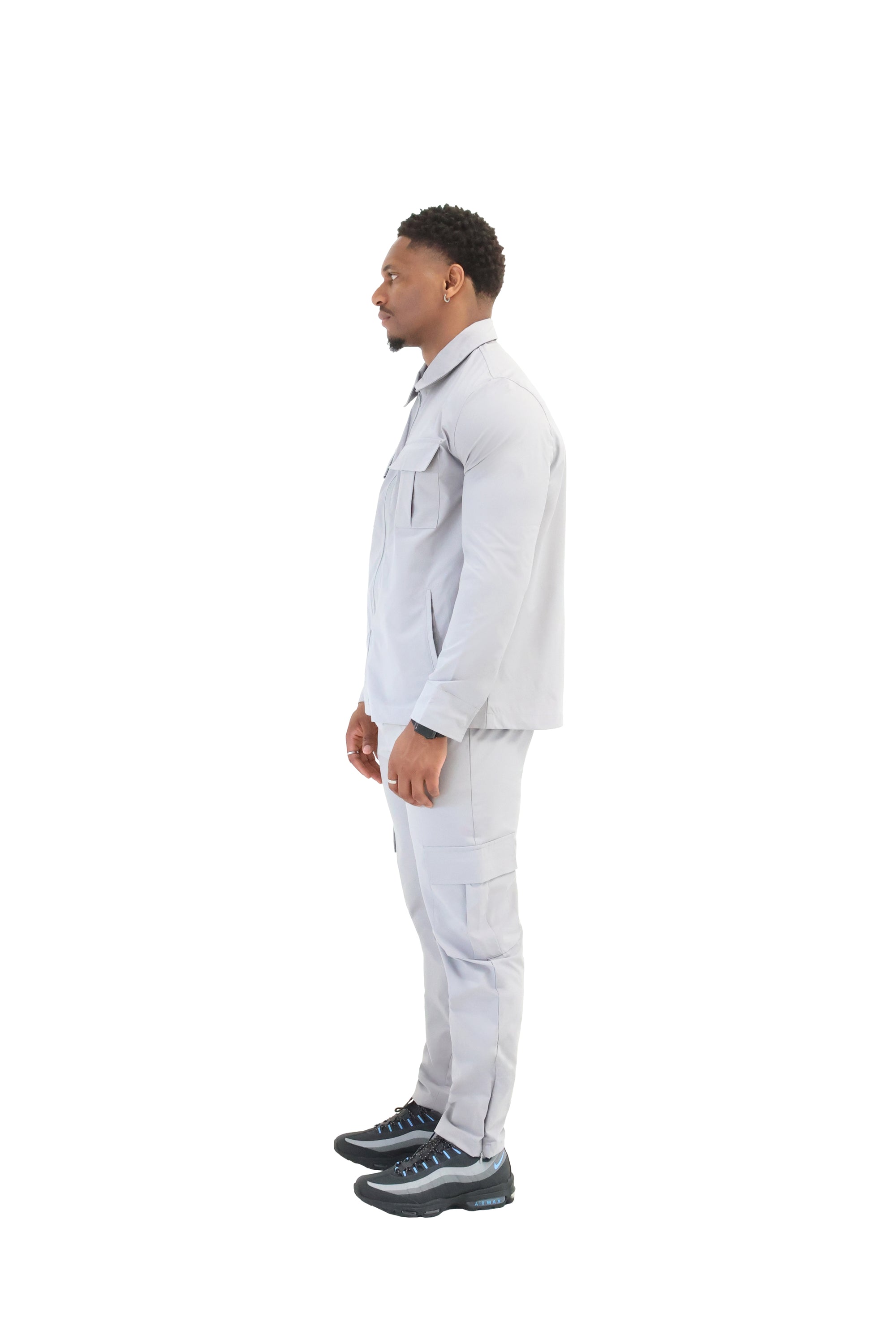 Cargo Utility Windbreaker Jacket grey 4