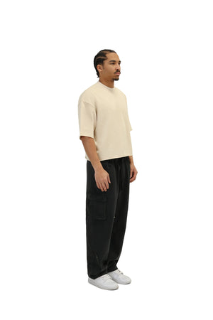 Cropped Oversized Boxy Fit T-Shirts 260GSM beige 1