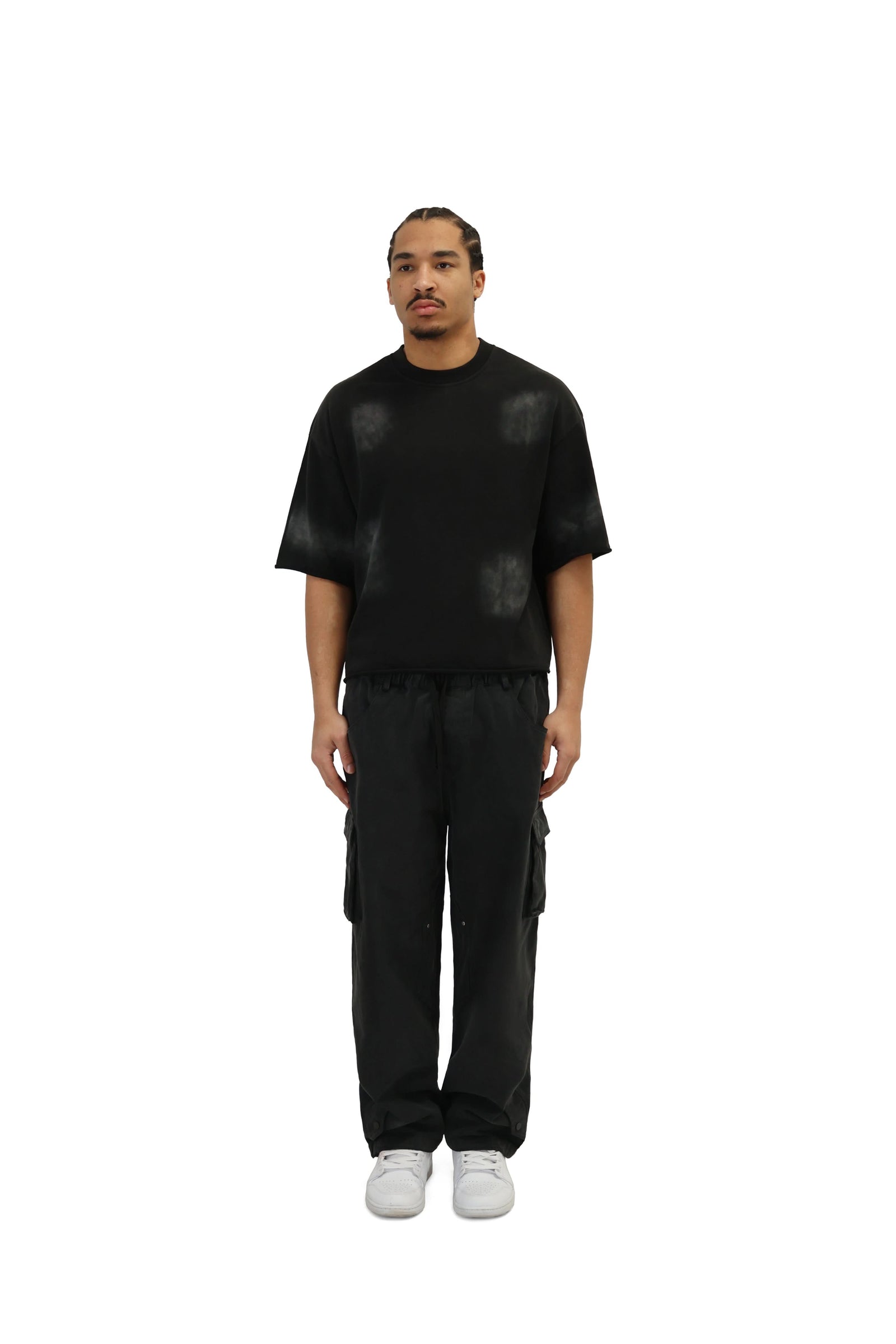 Cropped Oversized Boxy Fit T-Shirts 260GSM black 1