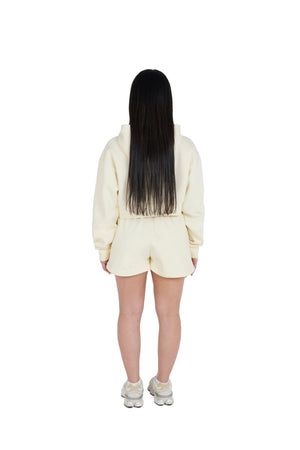 cream Ladies Cropped Shorts