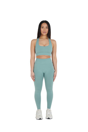 green Premium Yoga Thick Strap Bralet