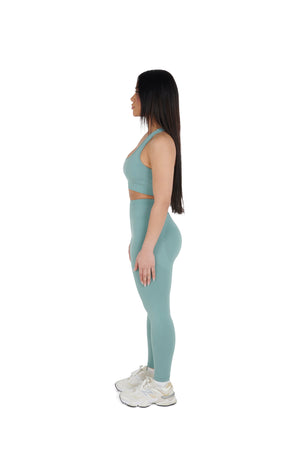 green Premium Yoga Thick Strap Bralet