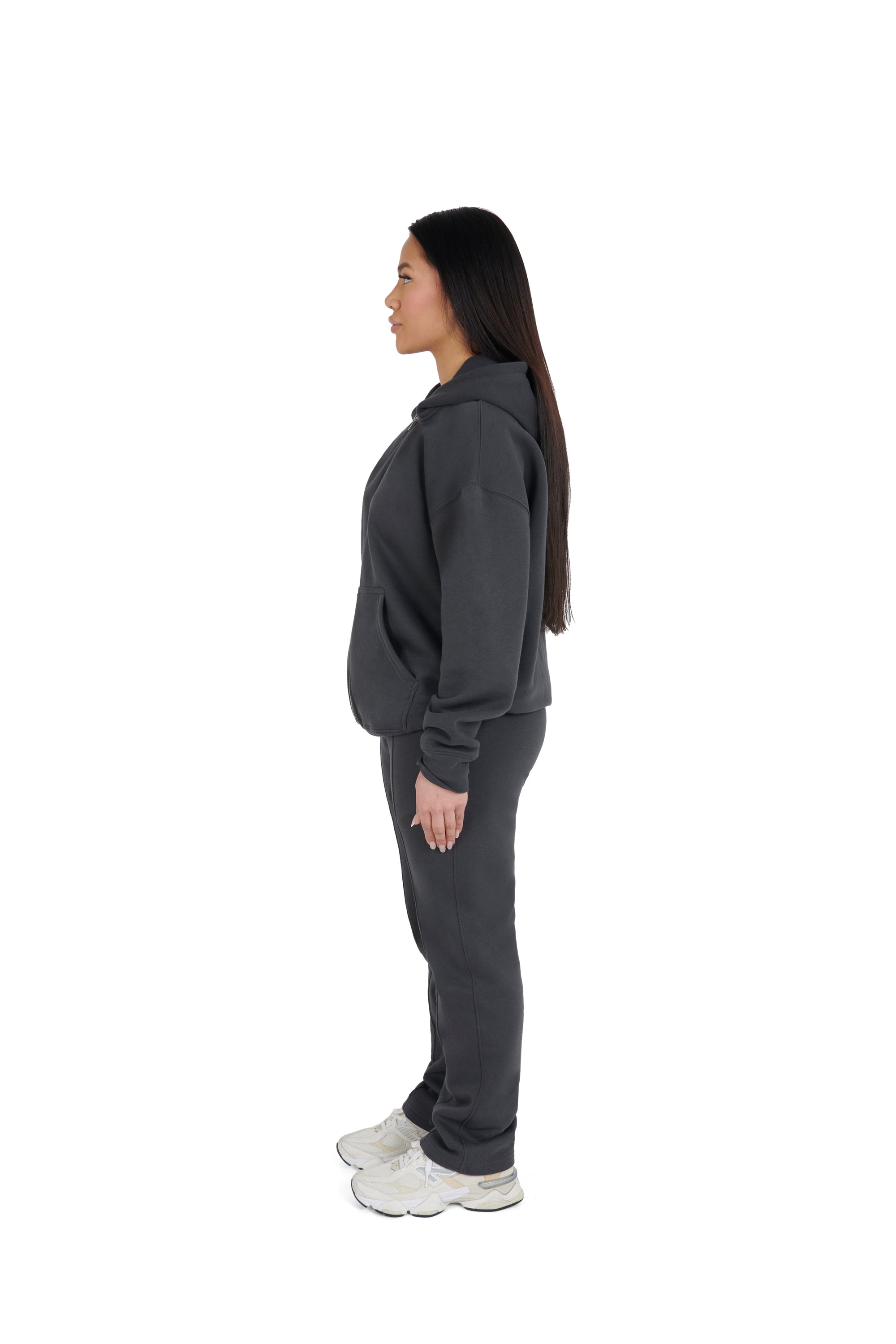 charcoal grey Oversized Zip Hoodies