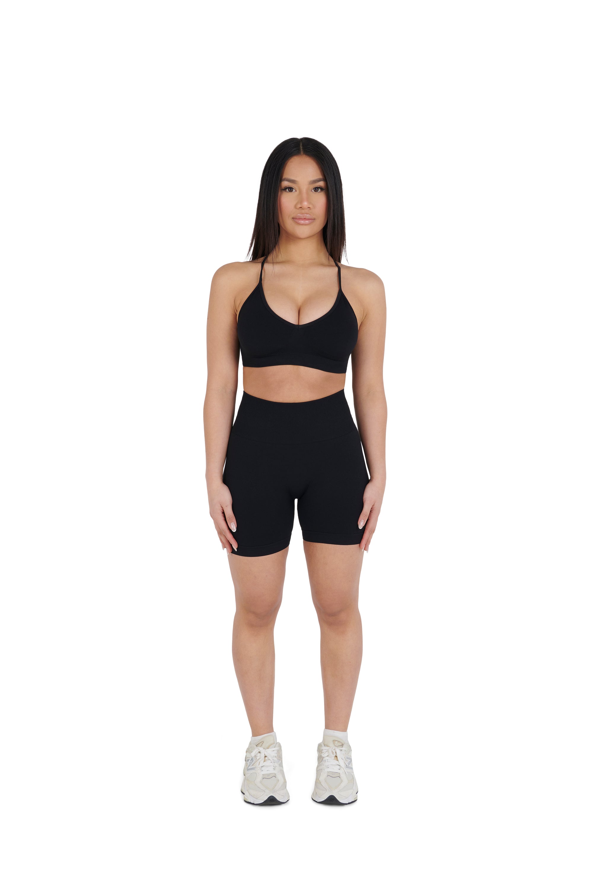 black Seamless Sports Bra