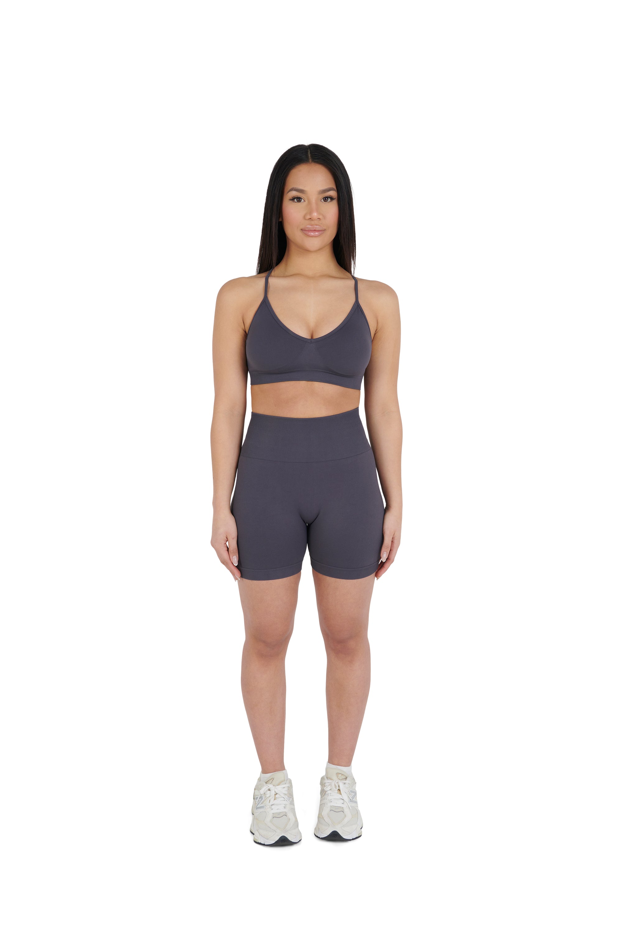 charcoal grey Seamless Sports Bra