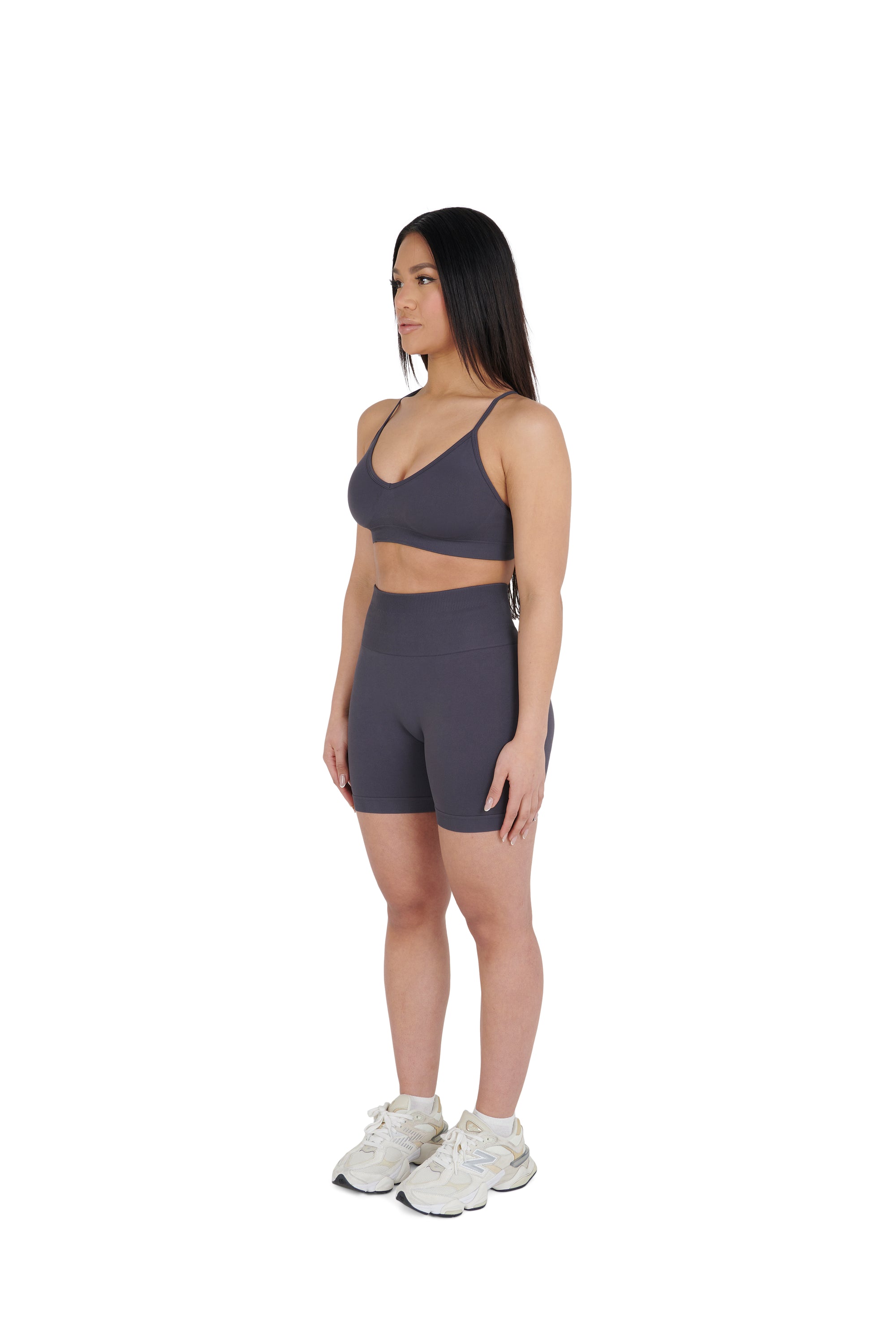 charcoal grey Seamless Sports Bra