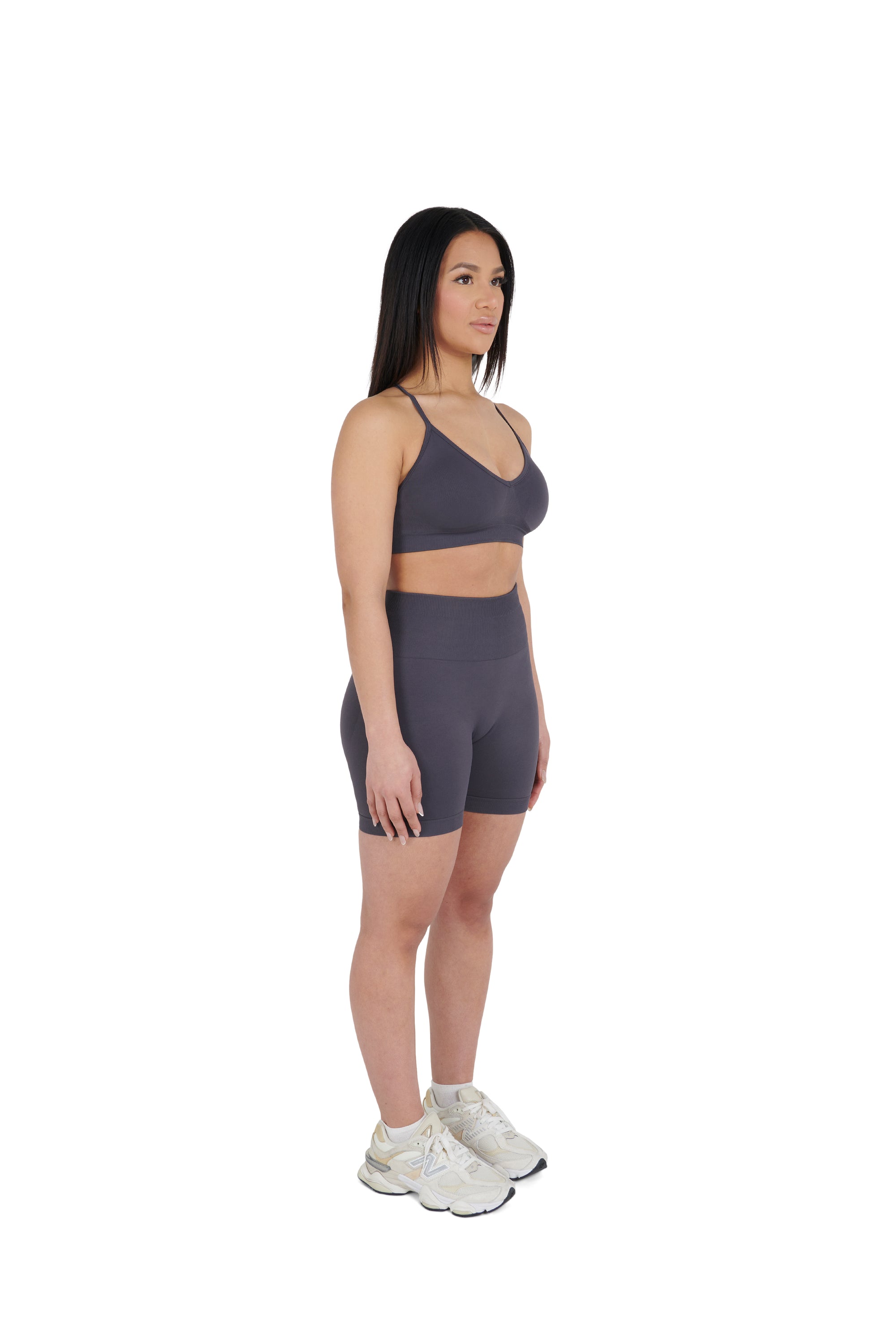 charcoal grey Seamless Sports Bra