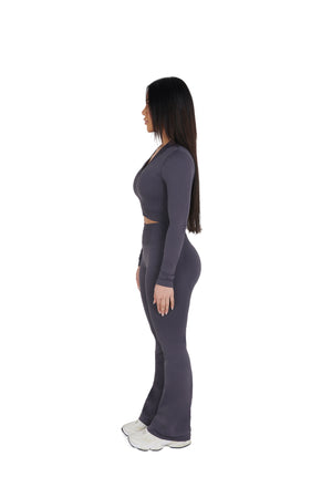 charcoal grey Seamless Flared Leggings