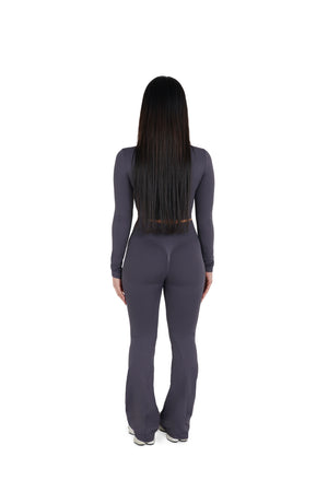 charcoal grey Seamless Flared Leggings