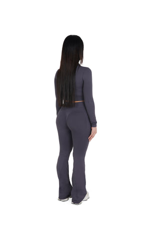 charcoal grey Seamless Flared Leggings