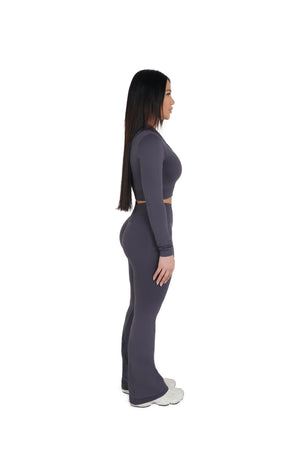 charcoal grey Seamless Flared Leggings