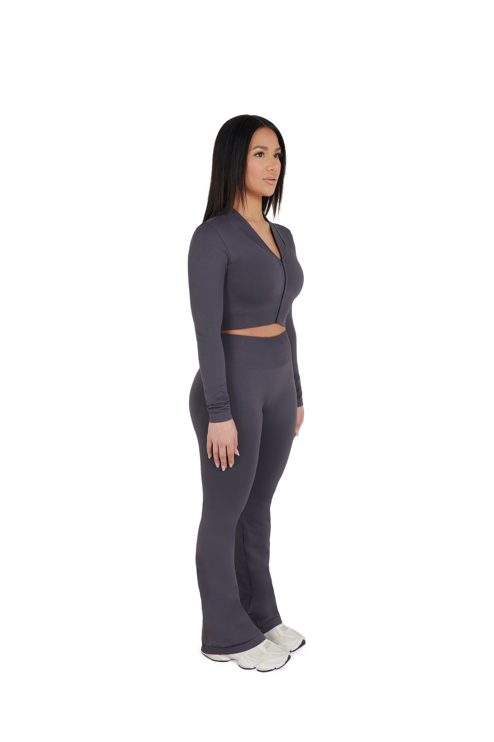 charcoal grey Seamless Flared Leggings