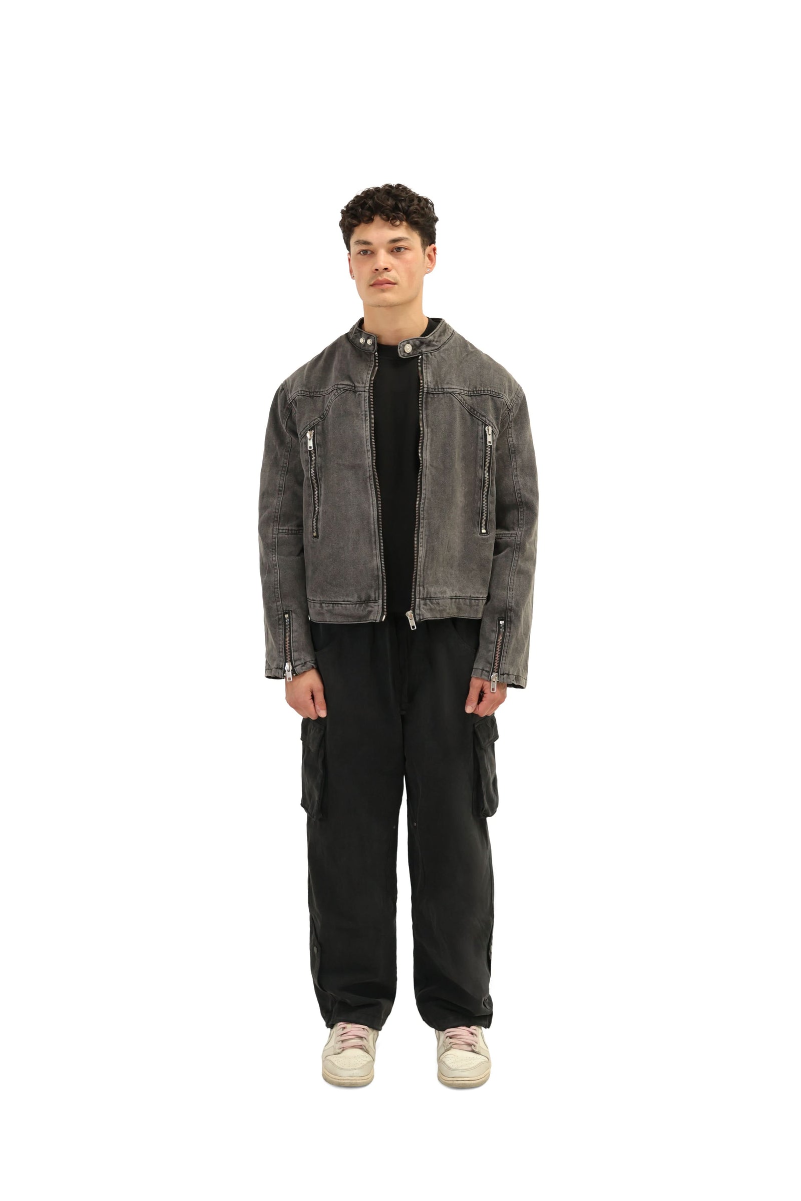 Denim Wash Bike Jean Jacket 1