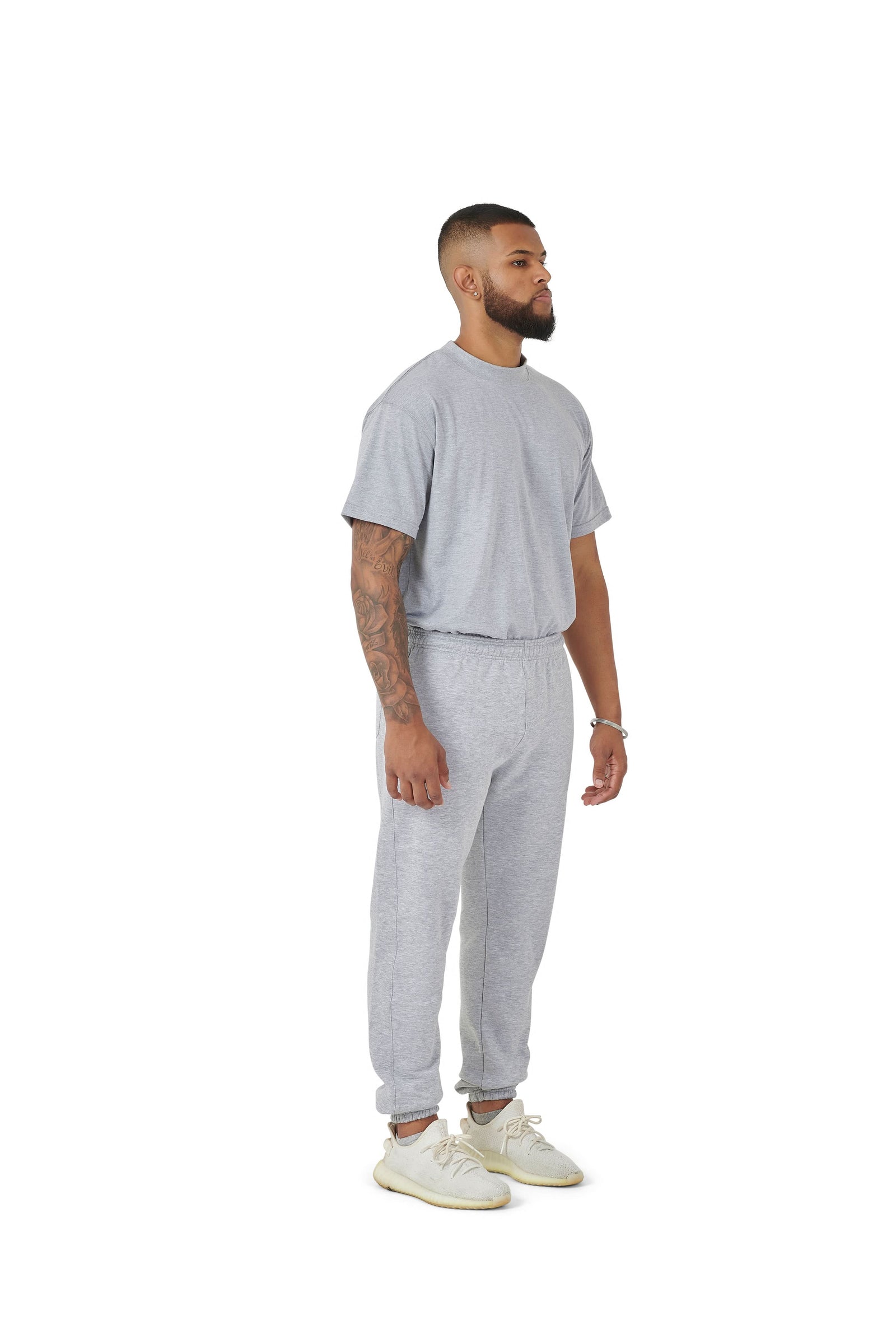 Wholesale Plain Grey Over Sized Jogging Bottoms and Plain Grey Oversized T-shirt