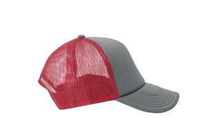 Wholesale Plain Grey and Red Foam Mesh Snap Back Cap