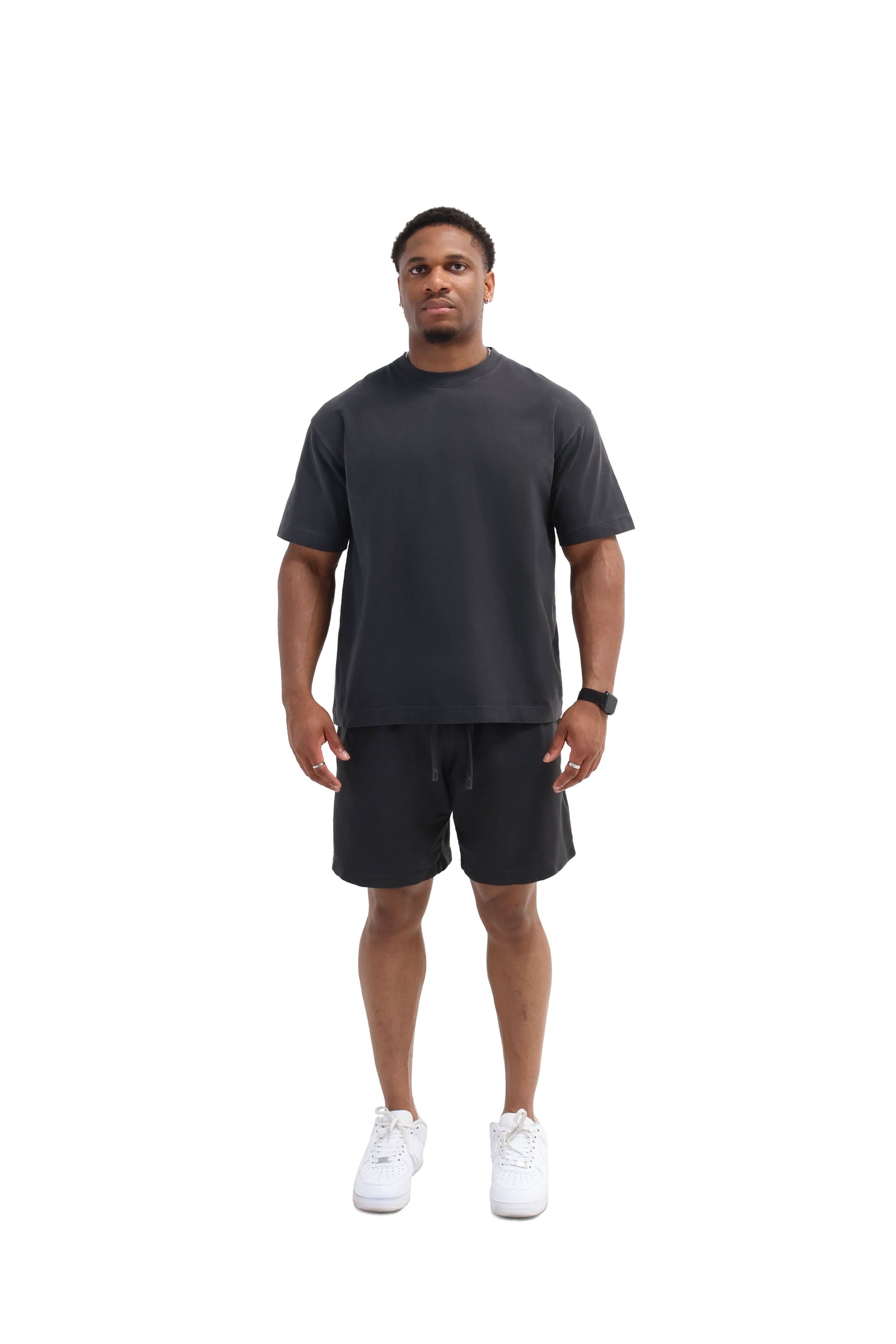 Luxury Oversized Washed Shorts 360GSM black 8