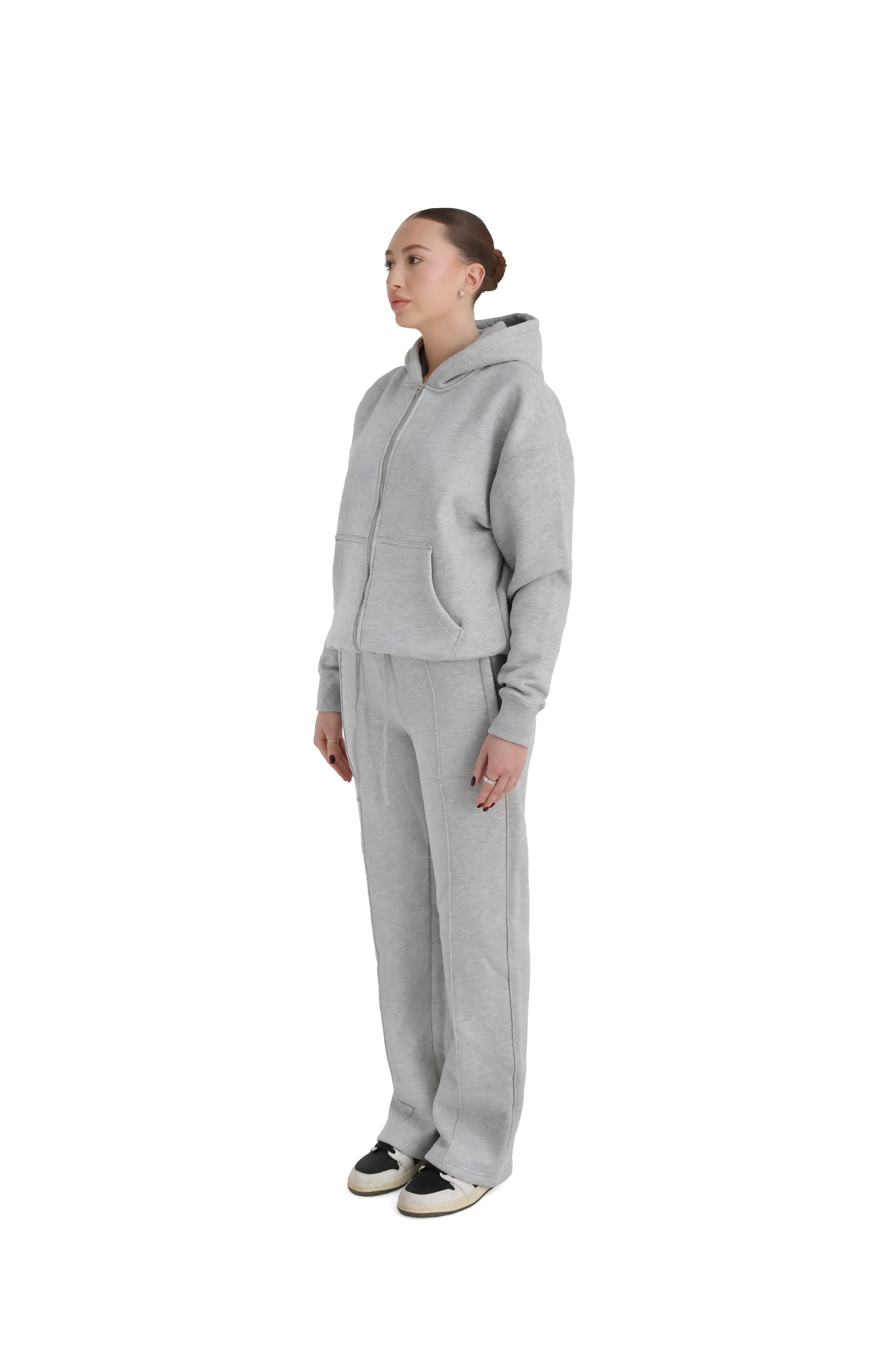 Ultra Luxury Wide Leg Joggers 550GSM grey