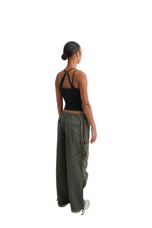 Wide Leg Cargo Trousers