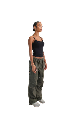 Wide Leg Cargo Trousers