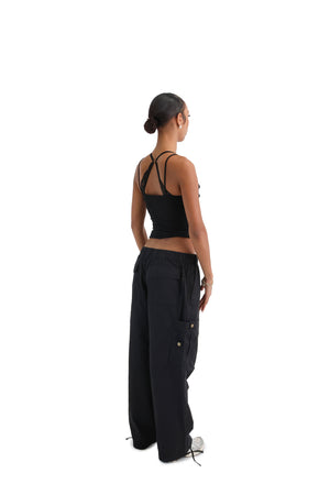 Wide Leg Cargo Trousers