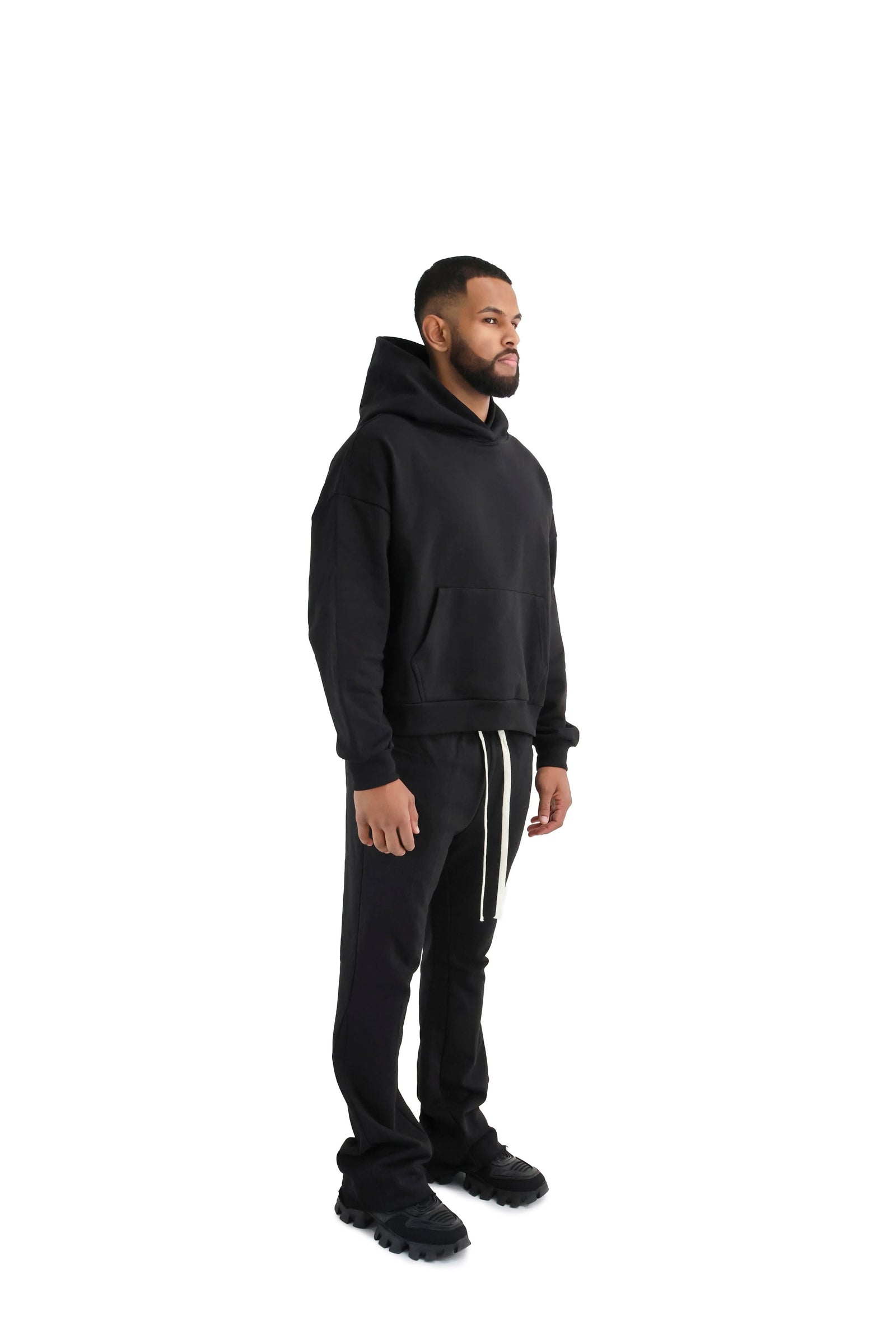 Oversized Flared Joggers 420GSM black