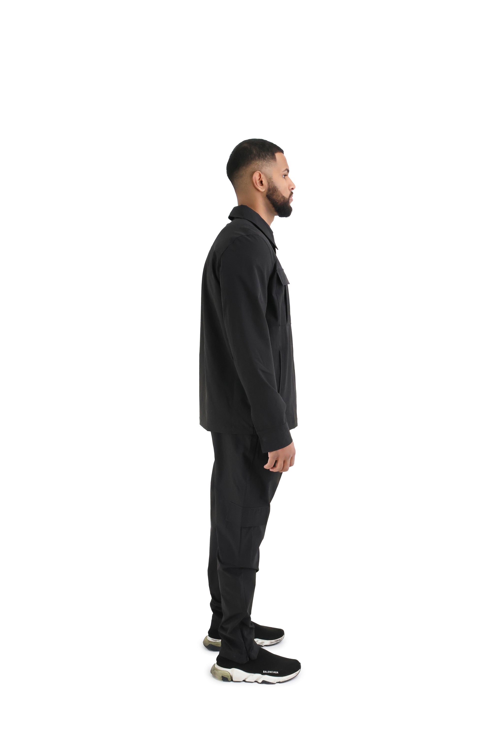 Cargo Utility Windbreaker Jacket black