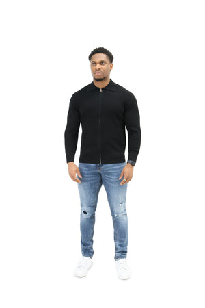 Luxury Silk Full Zip Wool Knit Jumpers