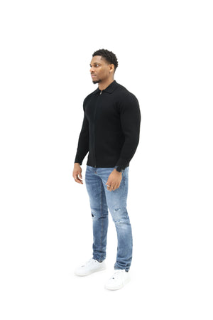 Luxury Silk Full Zip Wool Knit Jumpers