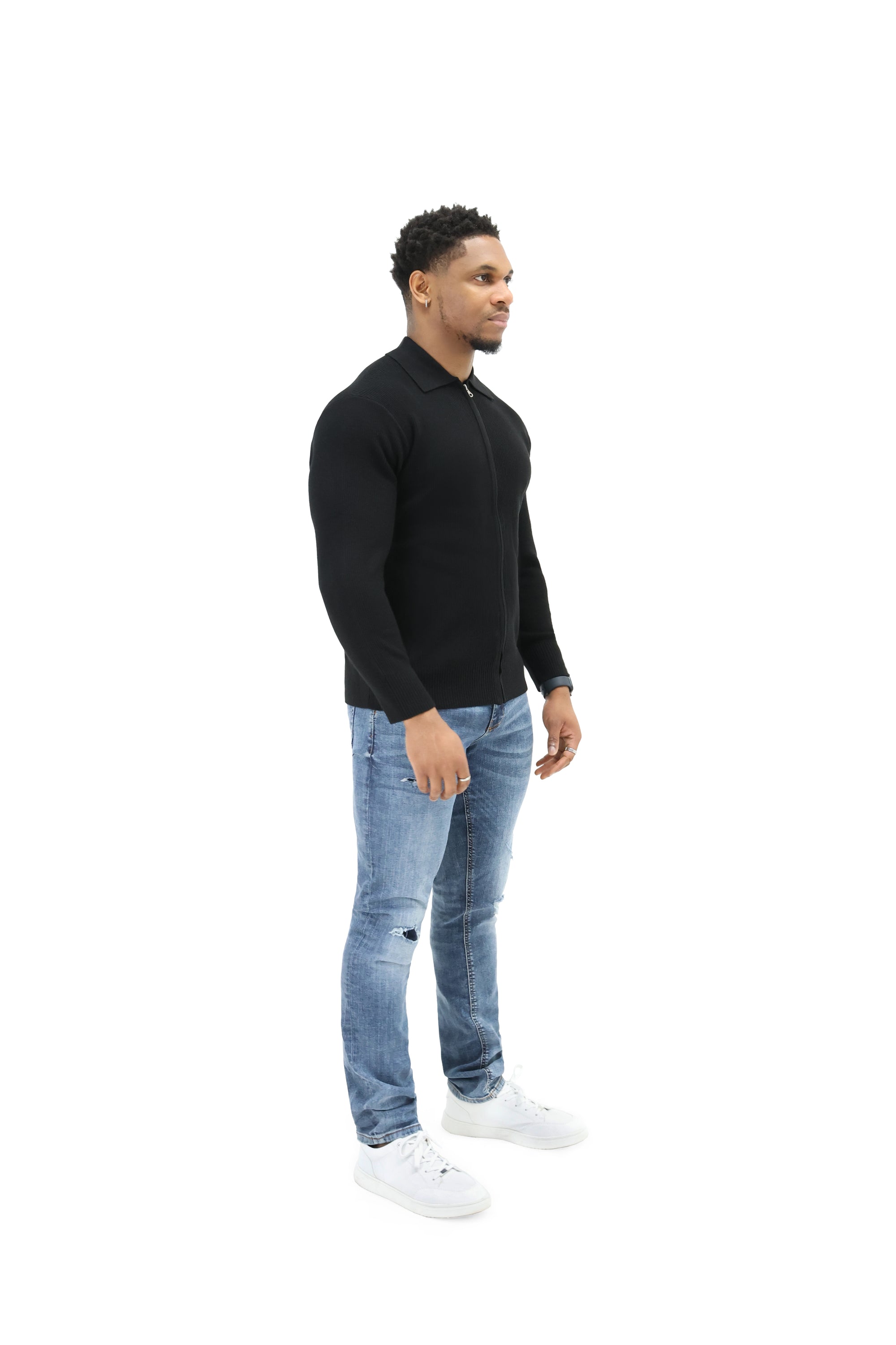 Luxury Silk Full Zip Wool Knit Jumpers