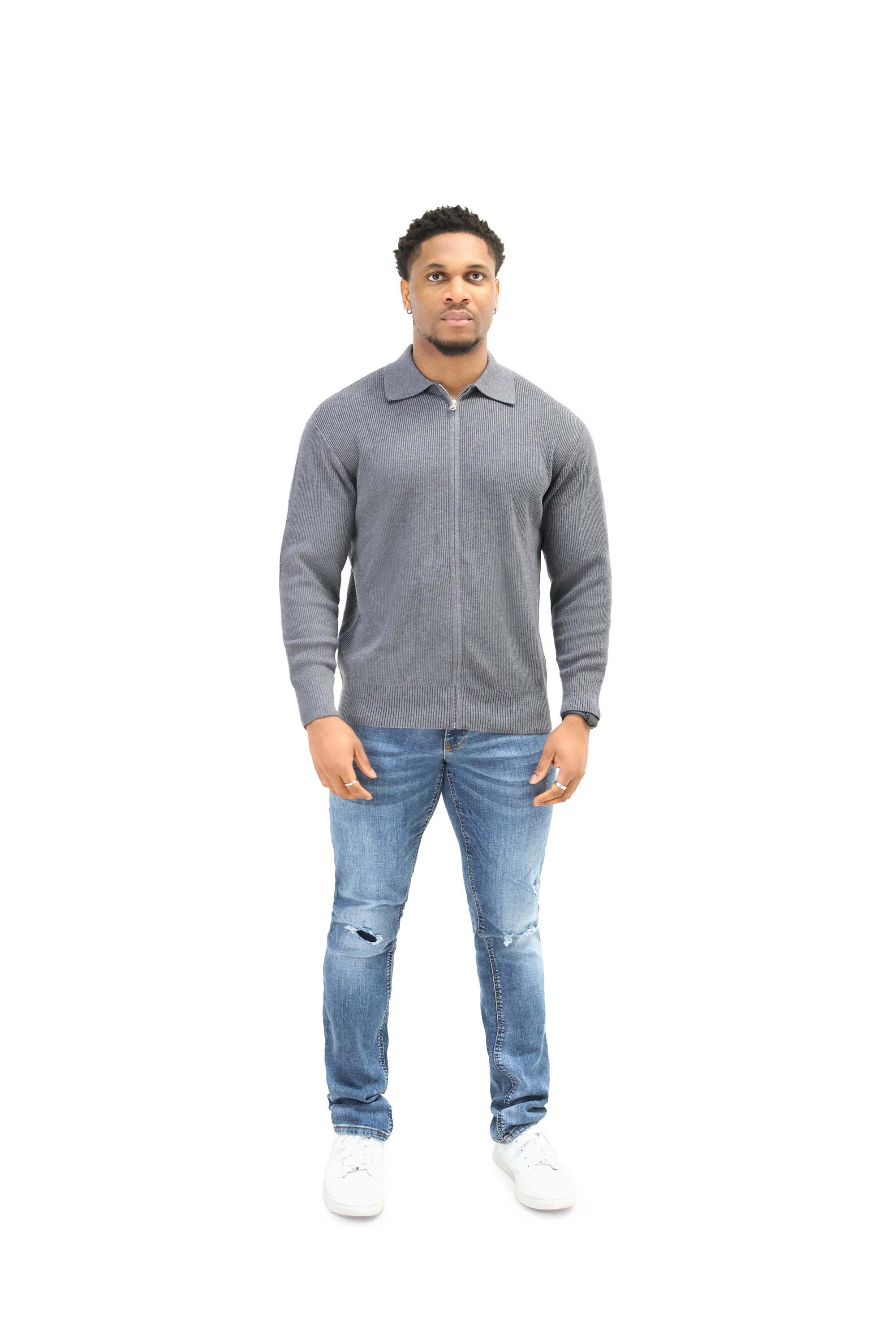 Luxury Silk Full Zip Wool Knit Jumpers