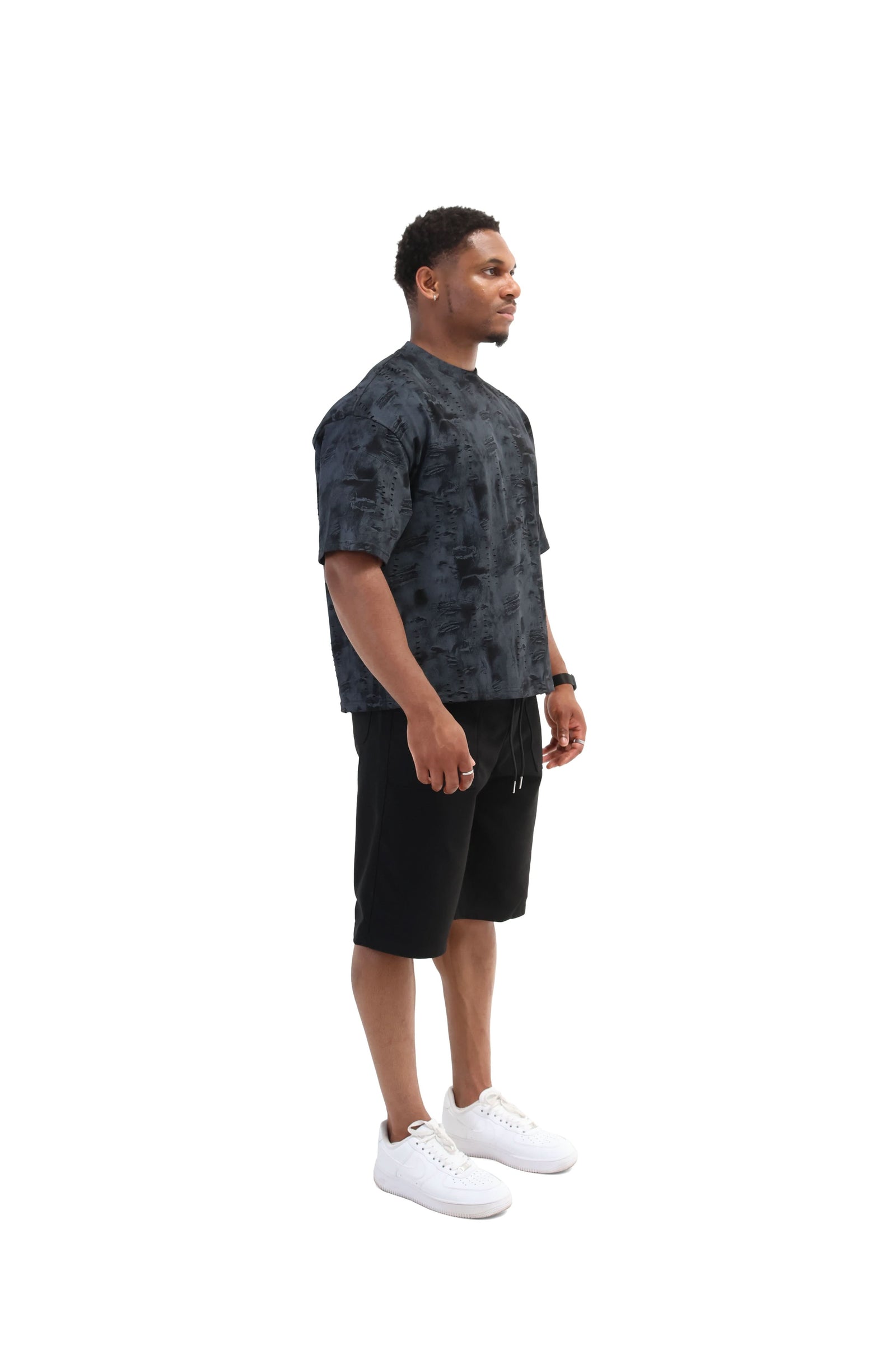 Paint Distressed Oversized T-shirt 260gsm black 1