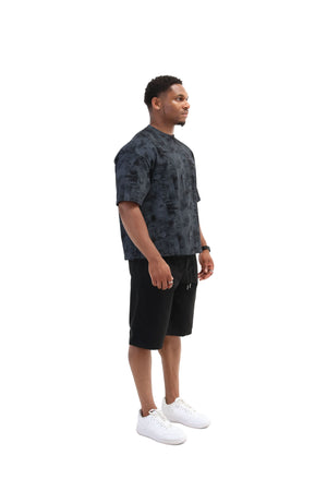 Paint Distressed Oversized T-shirt 260gsm black 1
