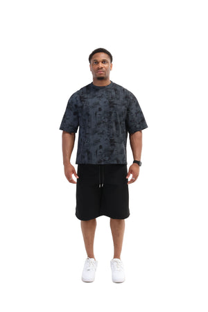 Paint Distressed Oversized T-shirt 260gsm black 2